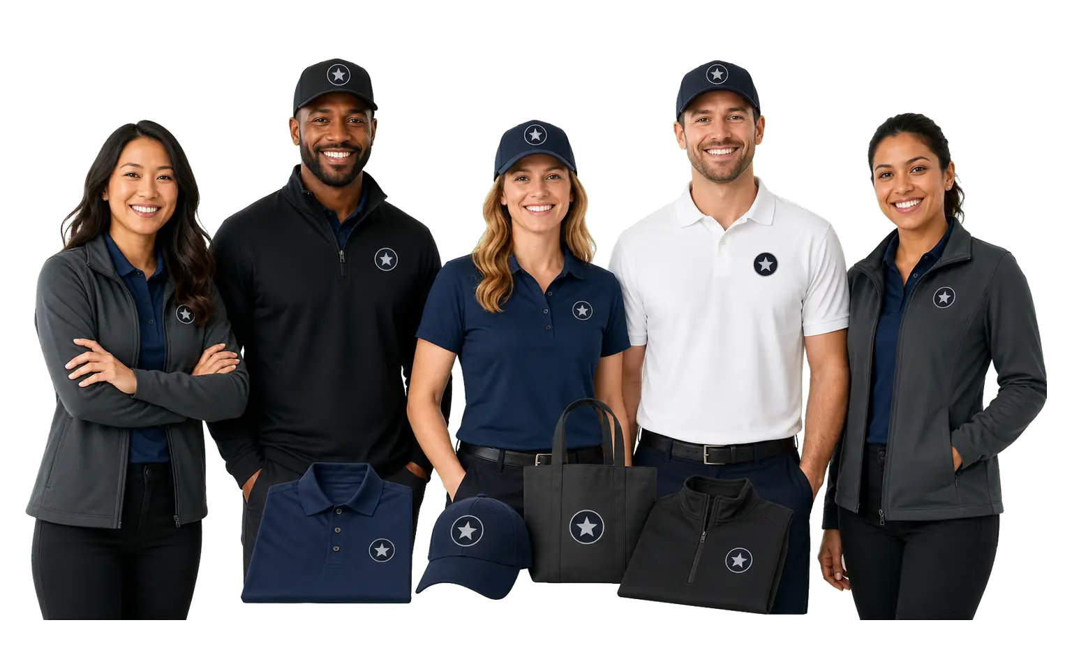 Employees Wearing Branded Corporate Apparel