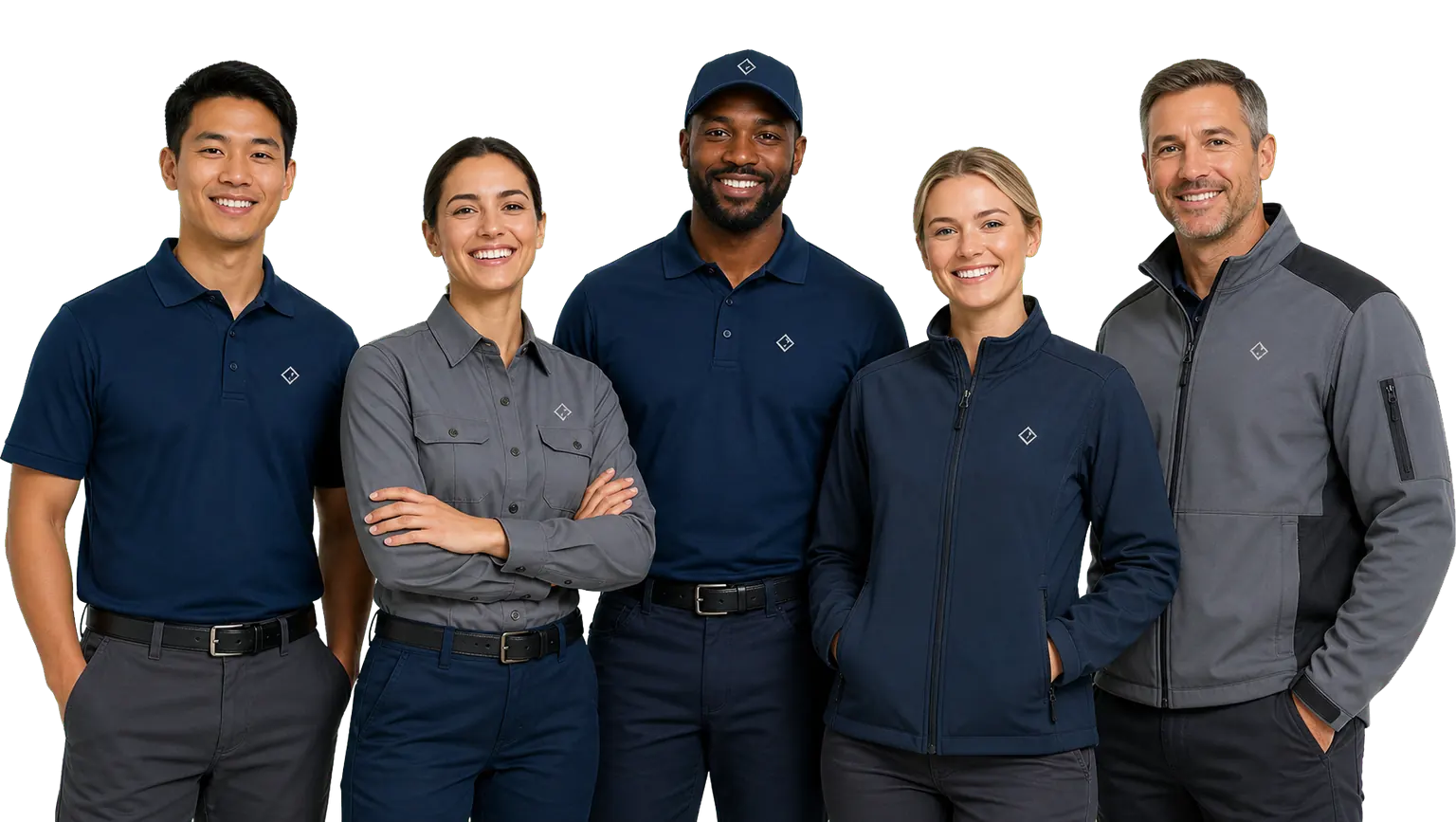 Employees Wearing Custom Work Uniforms