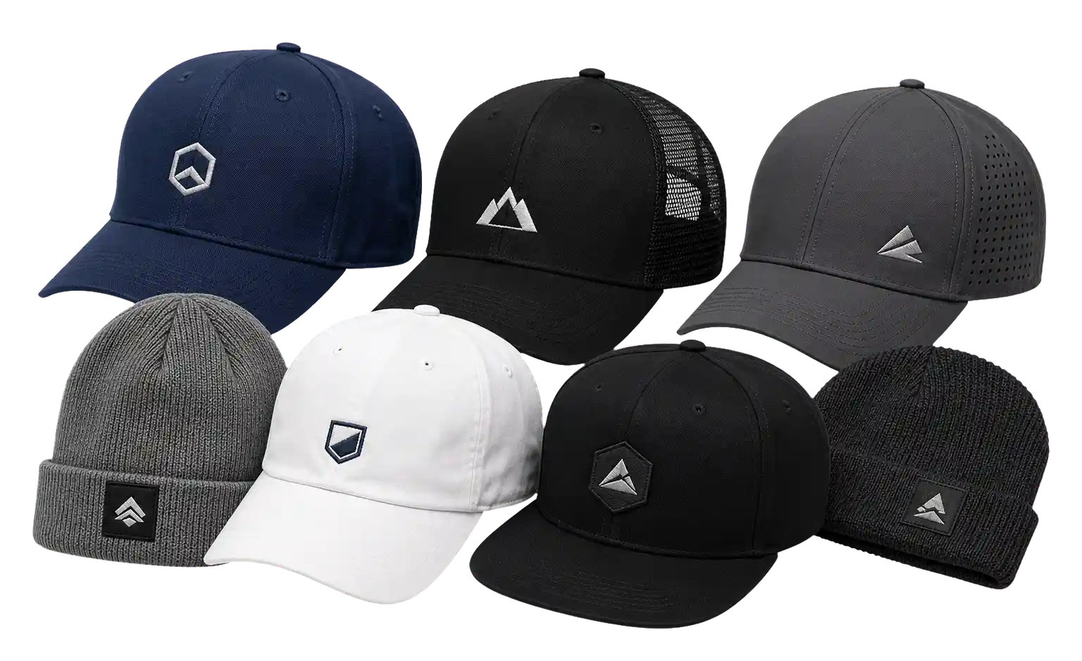Company hats with logo for employees and events