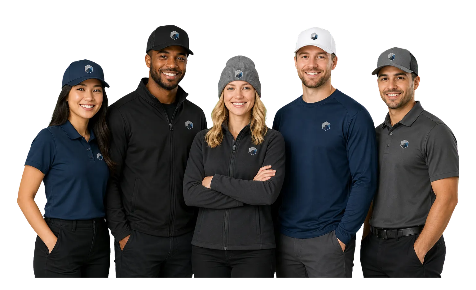 Custom hats with logo for business teams