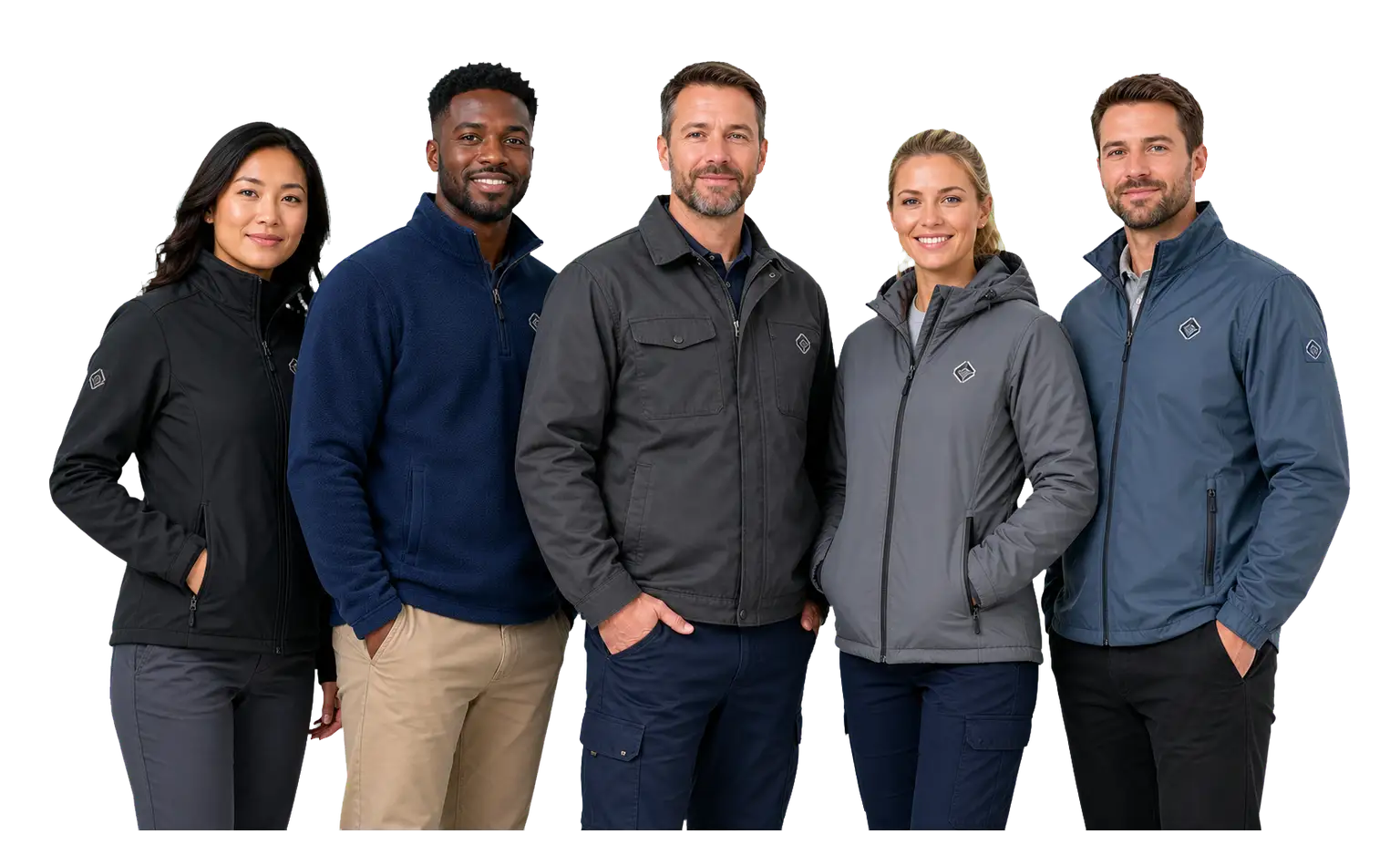 Custom jackets with logo for business teams