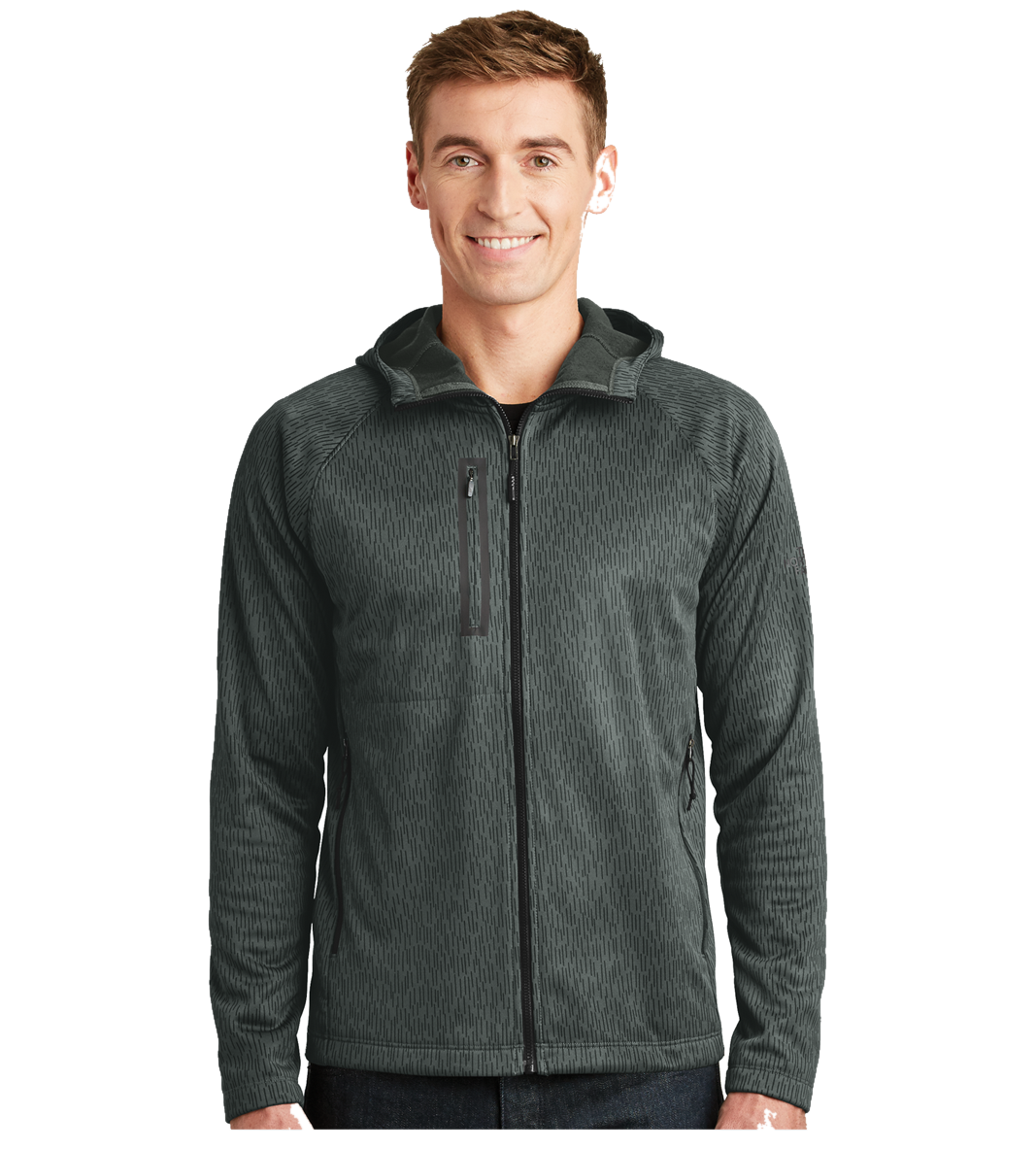 Custom The North Face gray camo hooded fleece jacket