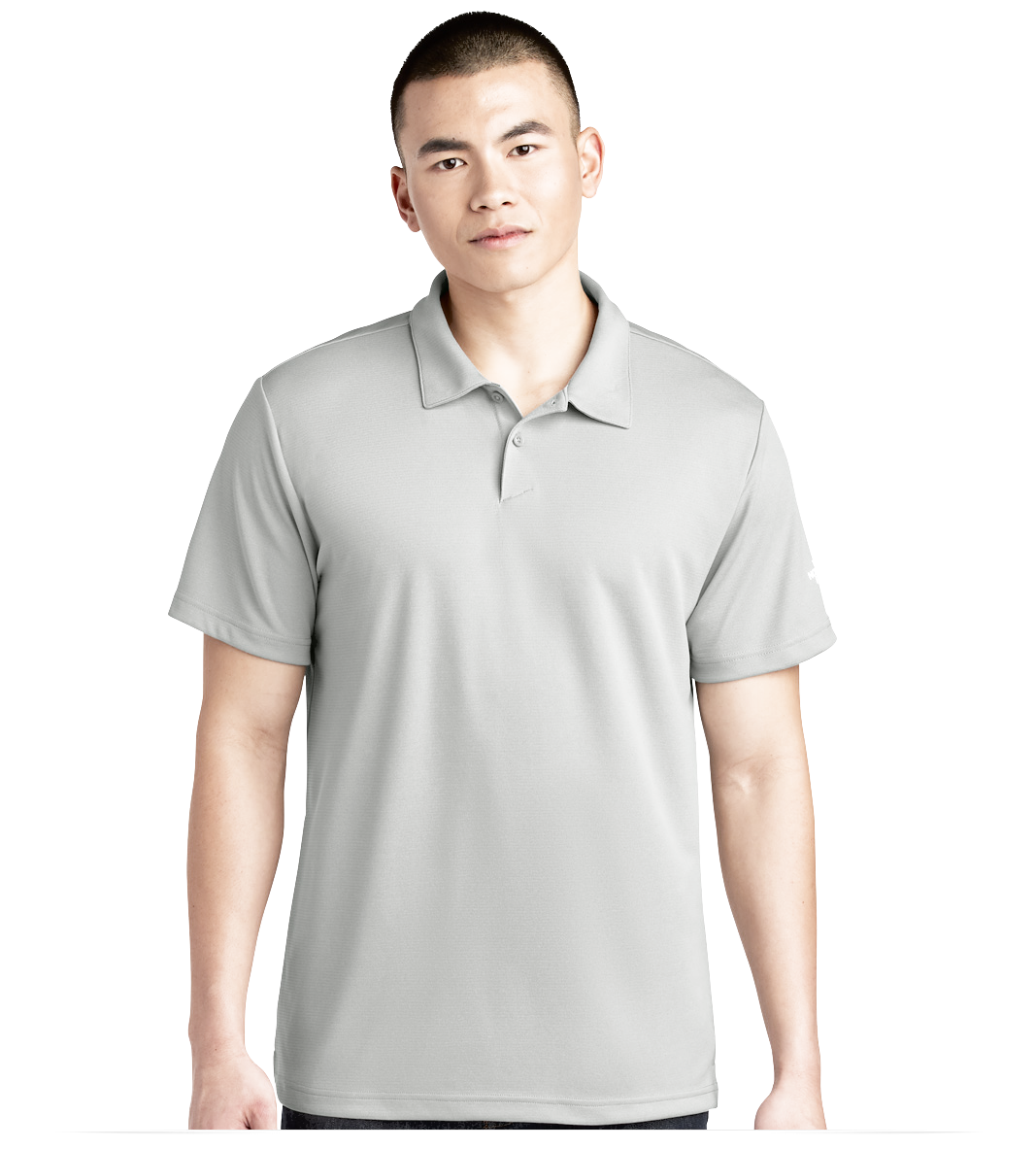 Custom The North Face gray polo shirt