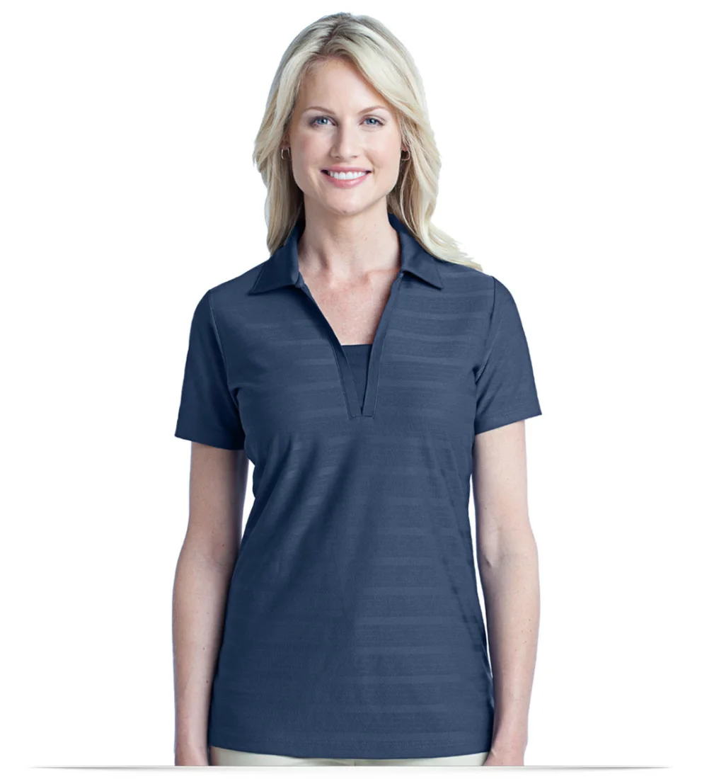 Embroidered Ladies Horizontal Pattern Polo shirt