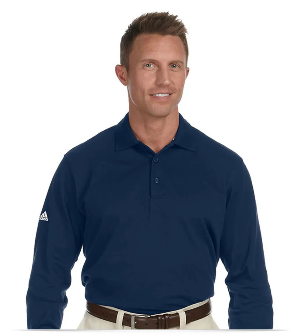 Custom Adidas Golf Mens Long Sleeve Polo