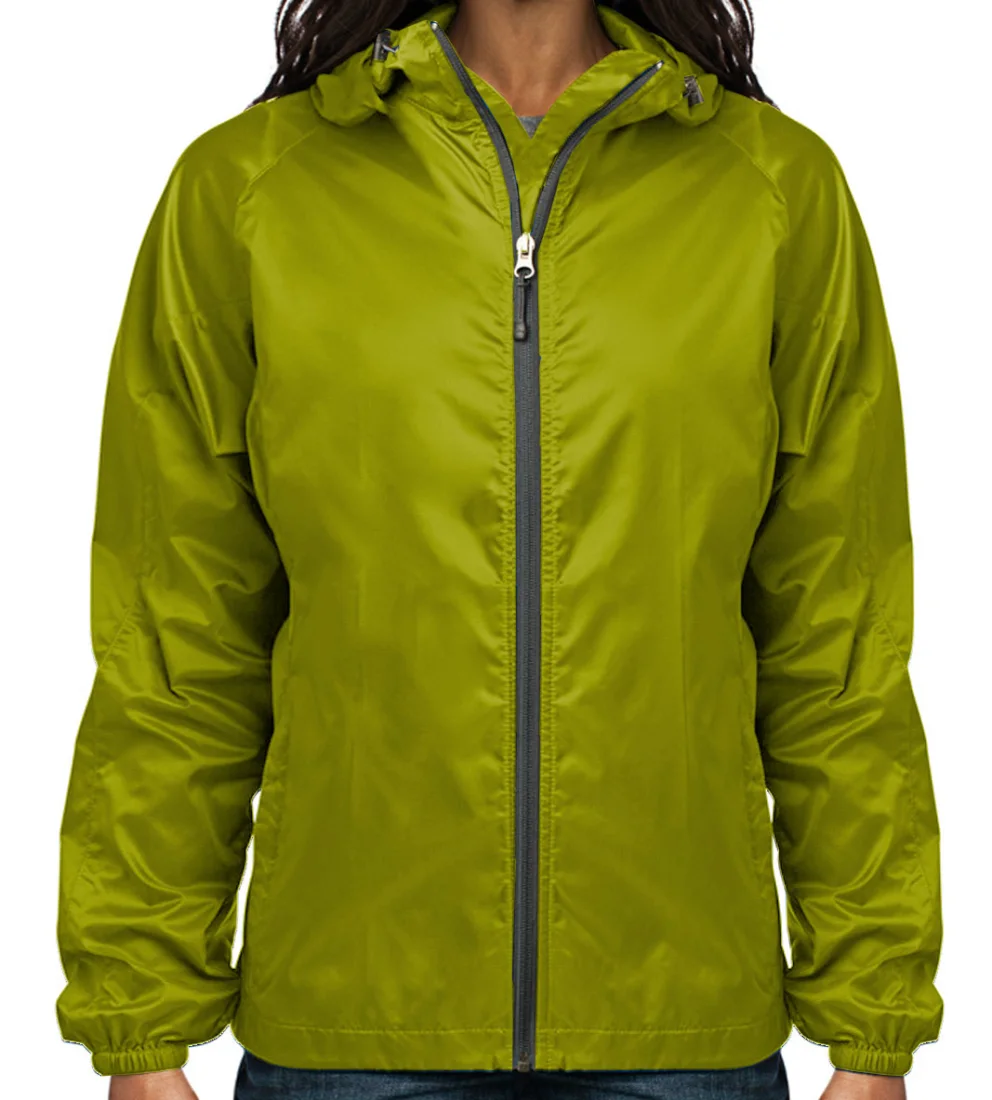 Embroidered Ladies Packable Wind Jacket