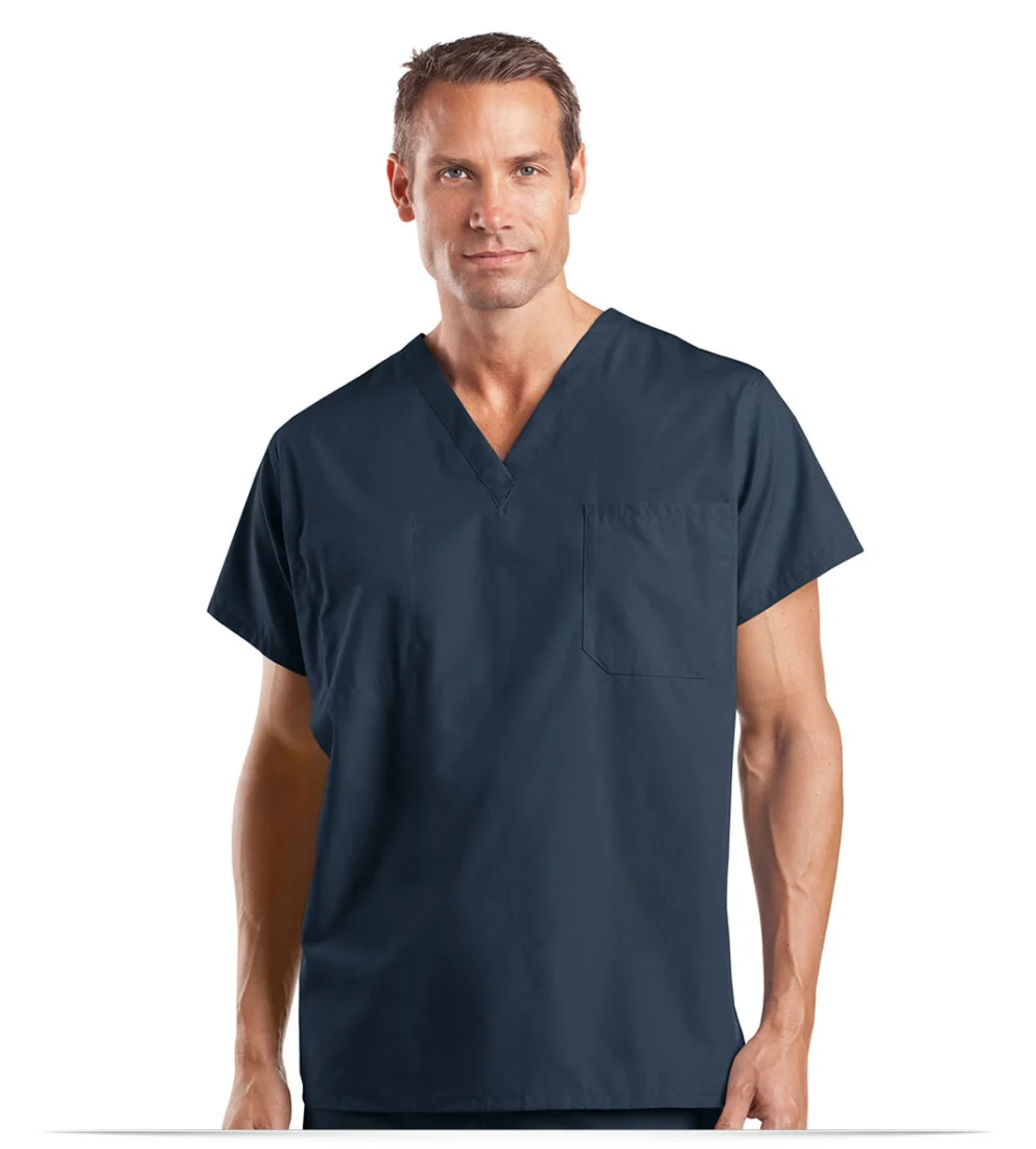 Embroidered Reversible V-Neck Scrub Top
