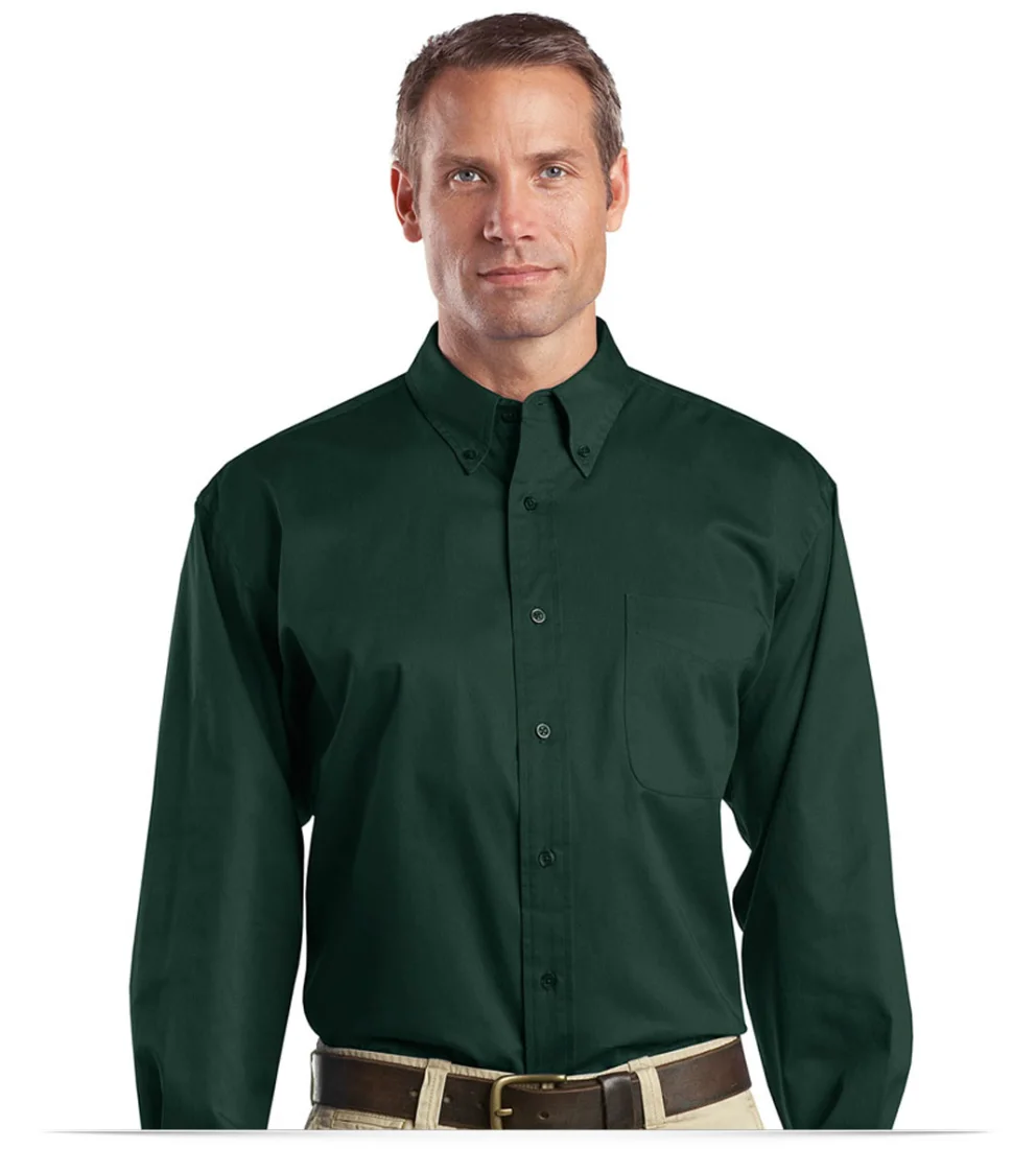 Men's Long Sleeve Twill Shirt With Embroidered Logo
