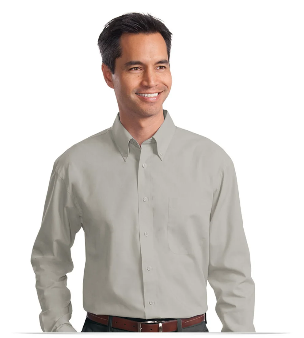 Custom Logo Embroidered Button Down Shirts, Twill Shirts