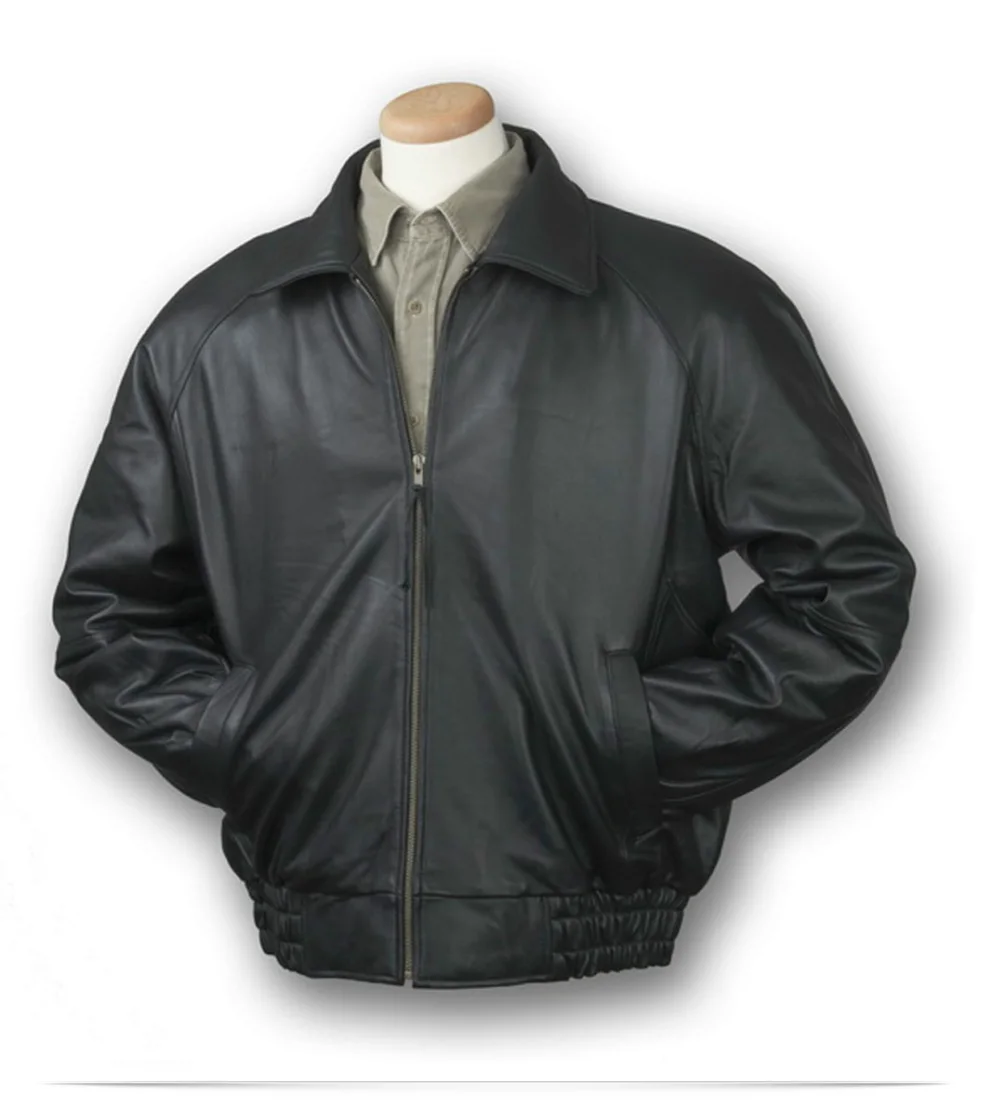 Customize Logo Men’s Lamb Skin Leather Jacket