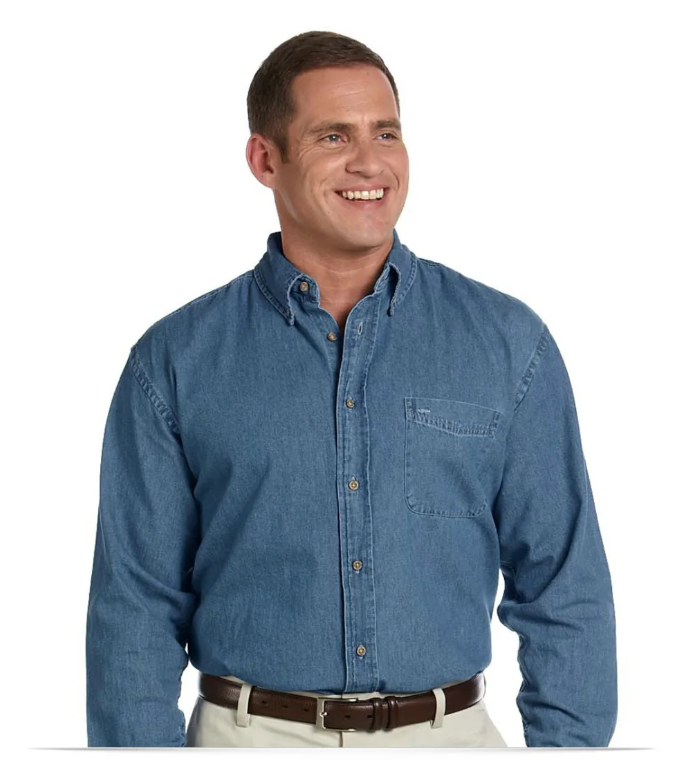 Custom Logo Denim Shirt, Embroidered