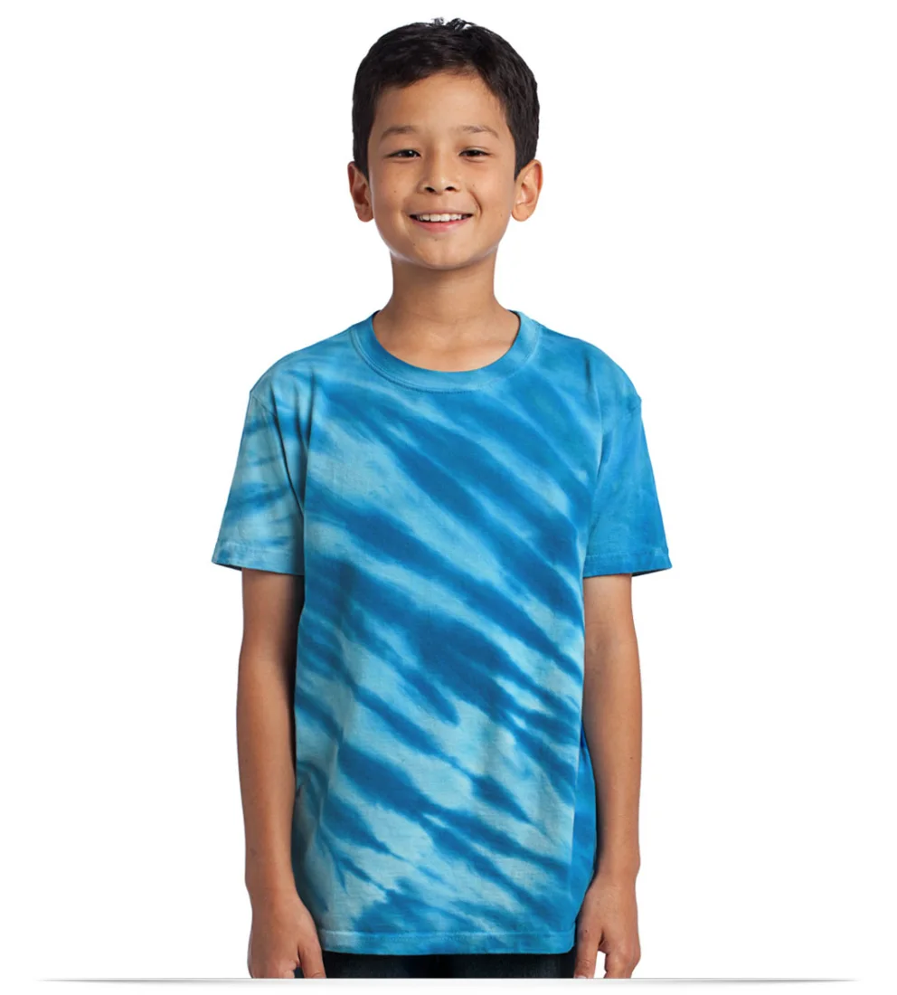 Personalized Port and Company Youth Tiger Stripe Tie-Dye Tee
