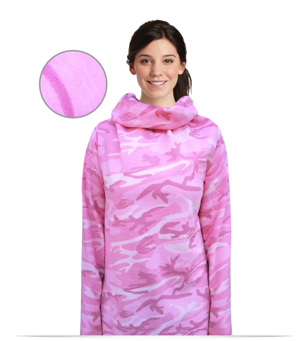 Custom Camouflage Sweatshirt Blanket with Arms