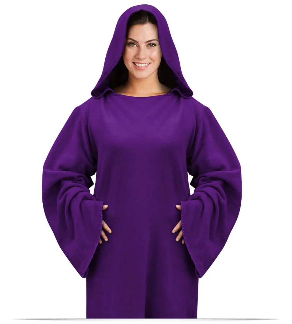 Custom Hooded Fleece Blanket with Sleeves
