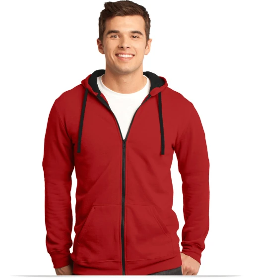 Men's Fleece Full-Zip Hoodie with Your Custom Embroidered Logo