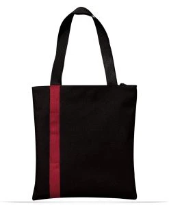 Custom Embroidered Logo Stripe Tote Bag