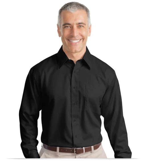 Custom Men’s No Iron Shirt Twill with Embroidered Logo