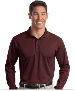 Personalized Long Sleeve Dri-Wick Polo Shirt