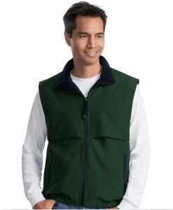 Embroidered Fleece Vest Reversible