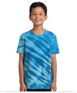Personalized Port and Company Youth Tiger Stripe Tie-Dye Tee