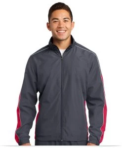 Embroidered Sport-Tek Piped Colorblock Wind Jacket