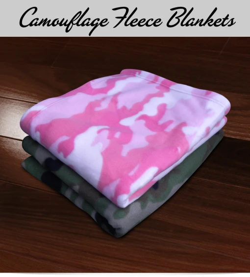 Custom Camouflage Fleece Blankets with Your Logo Online